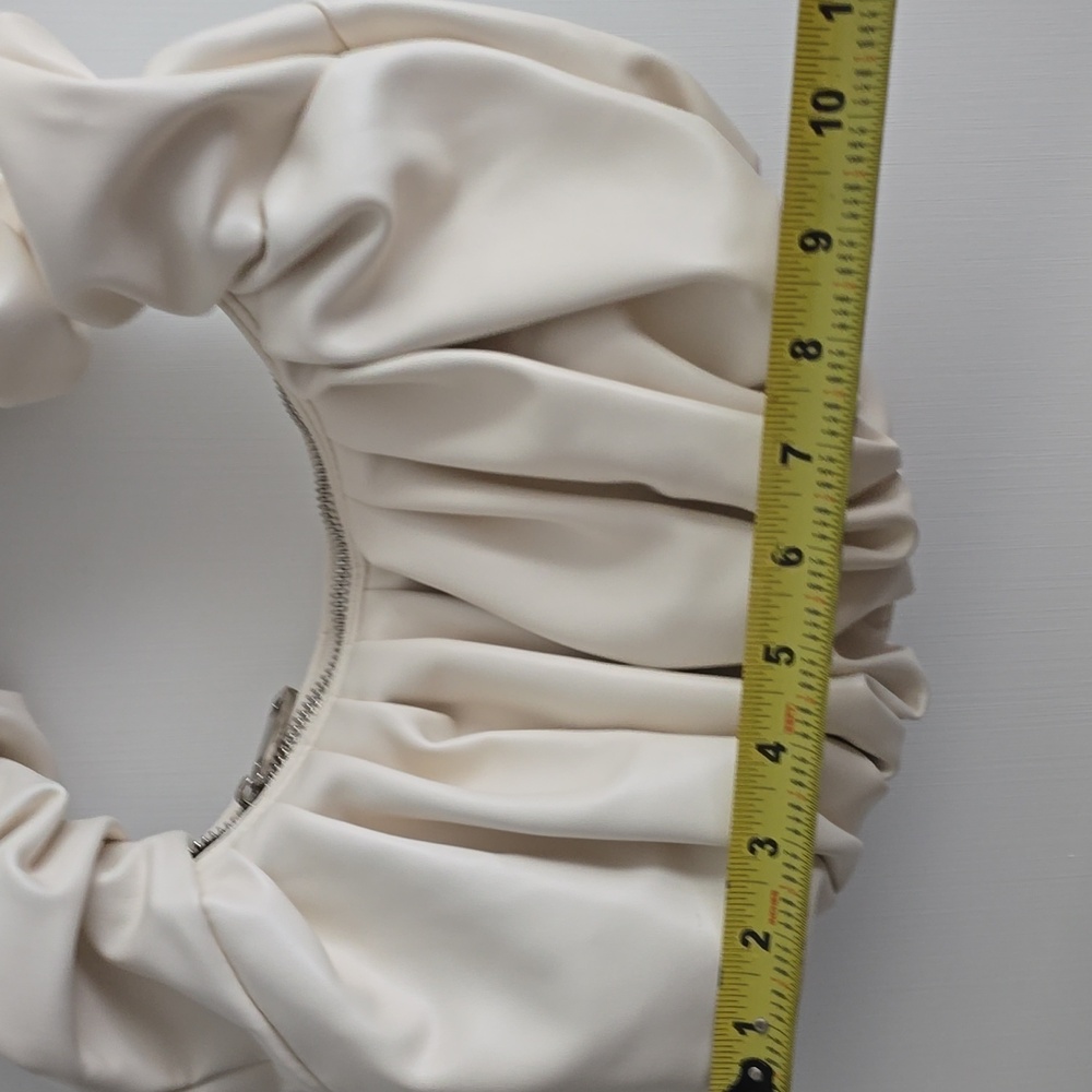 ASOS DESIGN super ruched grab clutch bag in off white| NWOT - Picture 7 of 8
